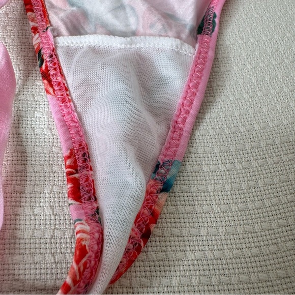 Floral Pink and Red Thong Panties Intimates by Knotty Size XL NWT - Picture 7 of 8